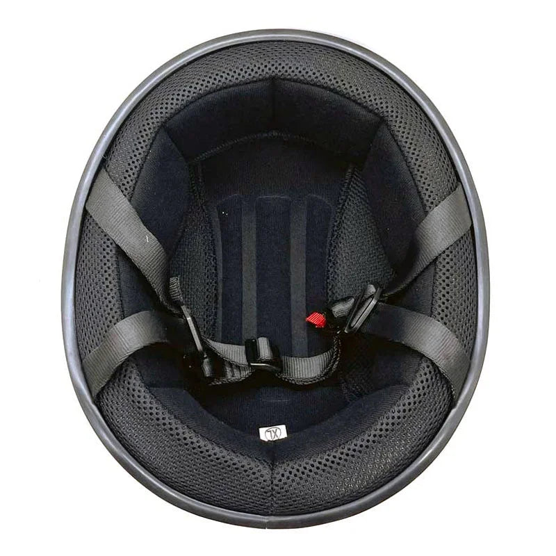 Matte Black Motorcycle Half Helmet with Goggles G793
