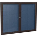 Navy 2-Door Enclosed Vinyl Bulletin Board W5634