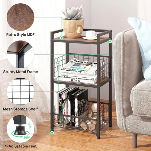 3 Tier Side Table with Open Shelf Y426