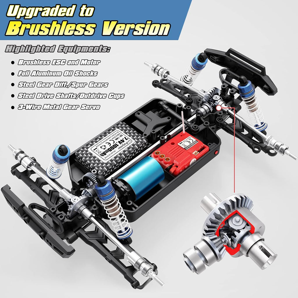 1/18 Scale 4WD Brushless RC Truck with Extra Shell and Battery D17959