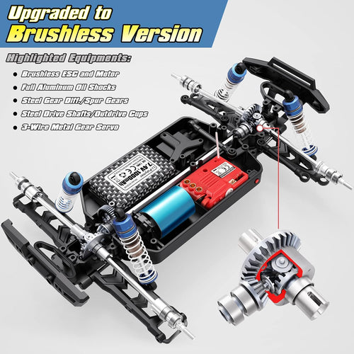 1/18 Scale 4WD Brushless RC Truck with Extra Shell and Battery D17959