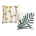 17 x 17 Inch 2 Piece Cotton Throw Pillow Set H90624