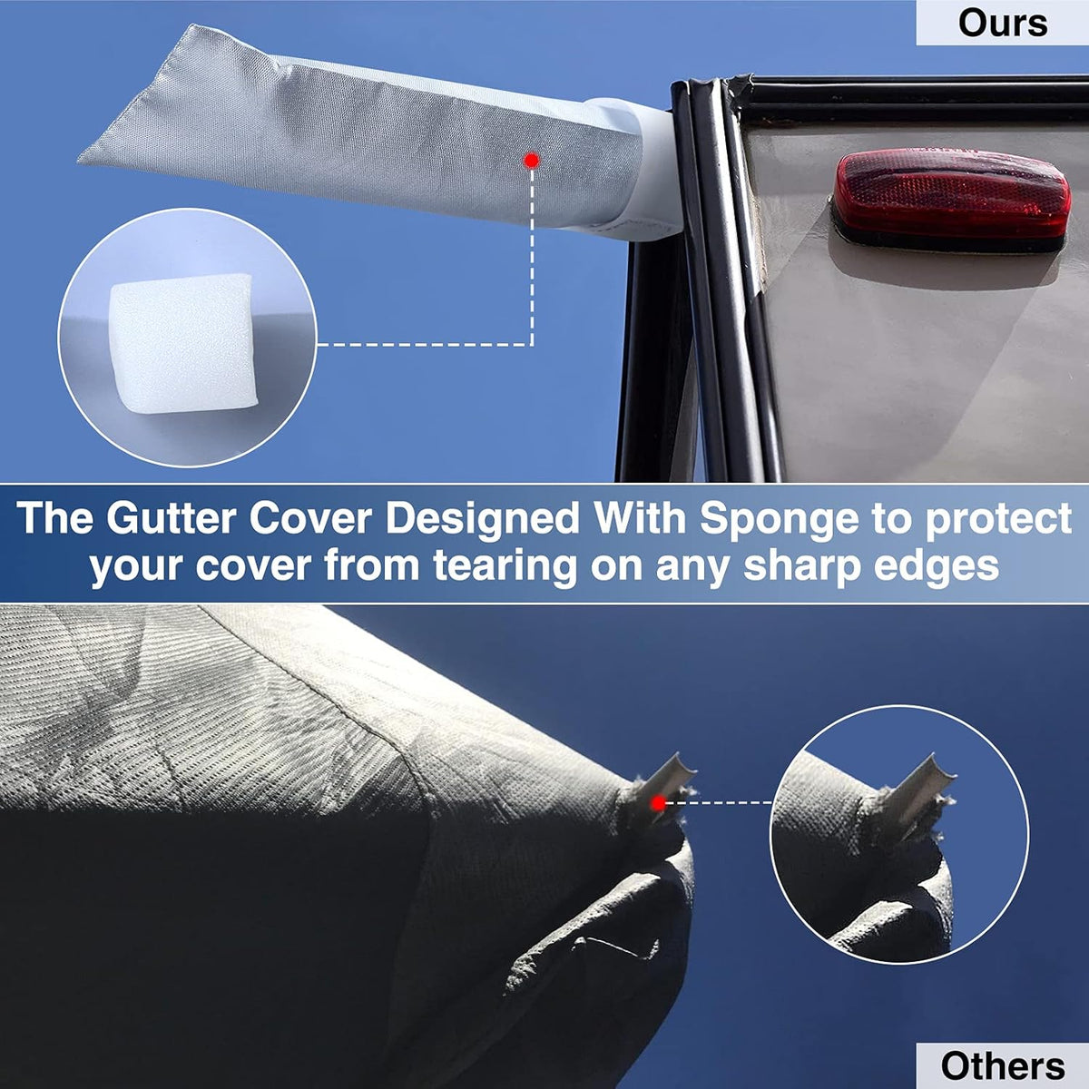 Waterproof 500D Travel Trailer Cover with 4 Tire Covers X351