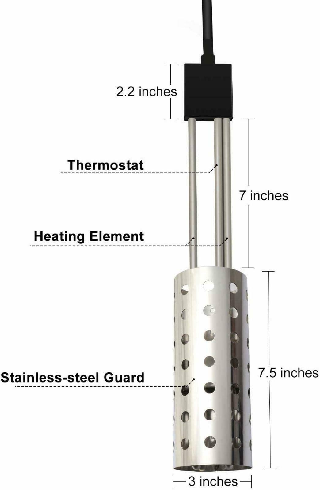 1000W Electric Immersion Heater with 304 Stainless-Steel Guard P27363