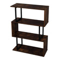 Brown 3-Tier Metal Bookcase V7223