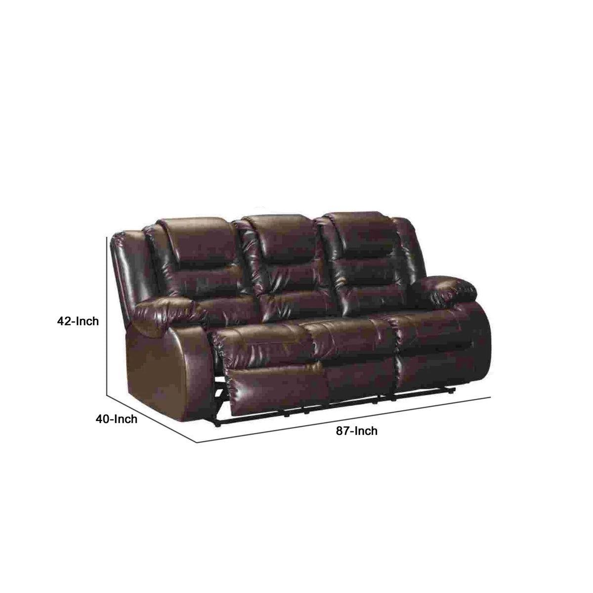Chocolate Brown Reclining Sofa J235626