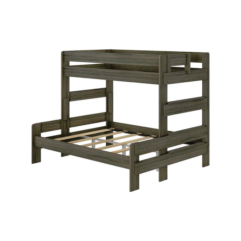 Twin XL Over Queen Platform Bed Frame Barnwood Brown C601962