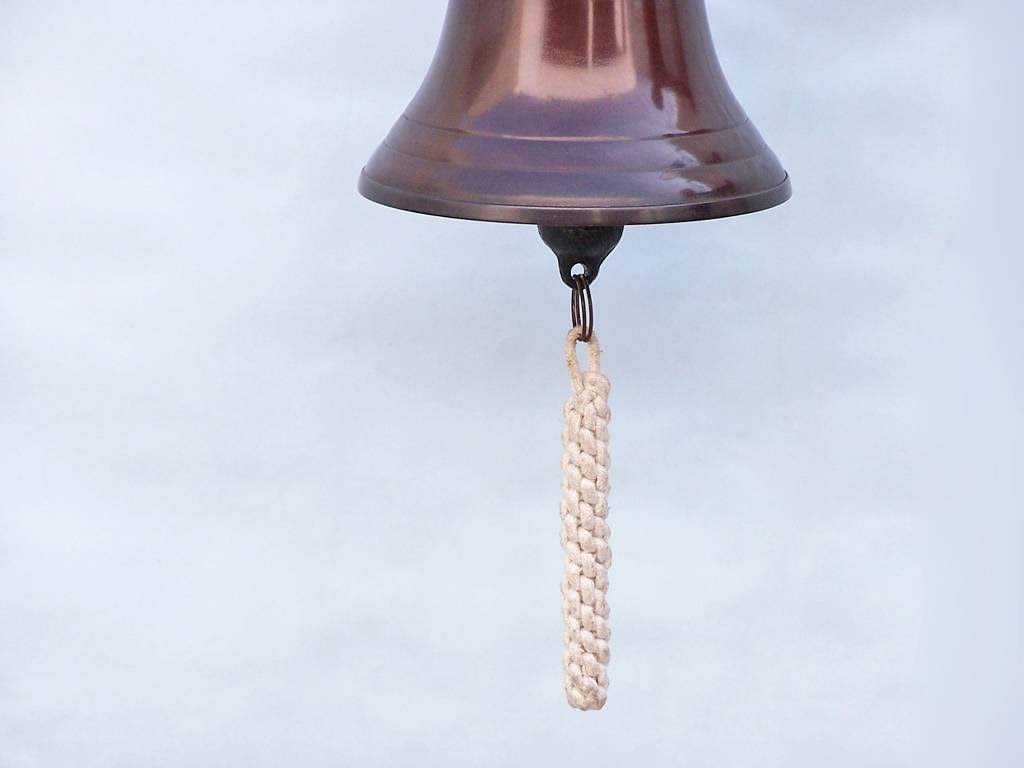 Antique Copper Hanging Ships Bell U629234