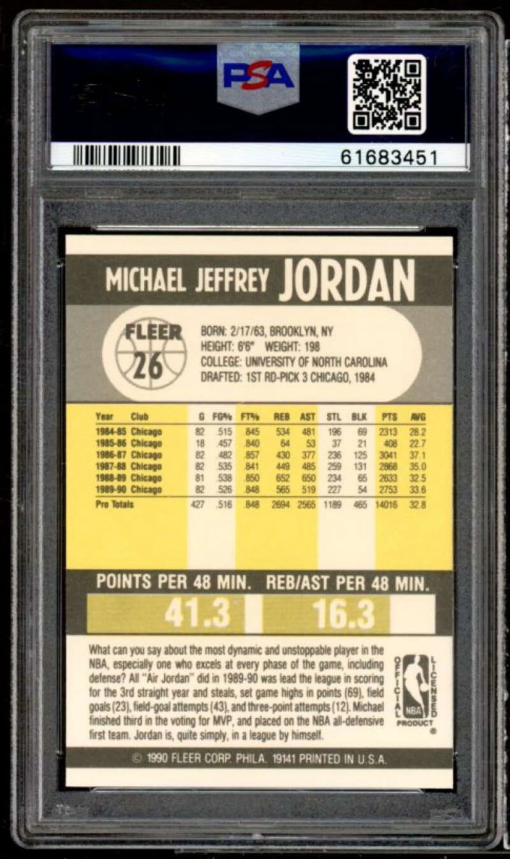 Michael Jordan Card PSA 9 Z43123