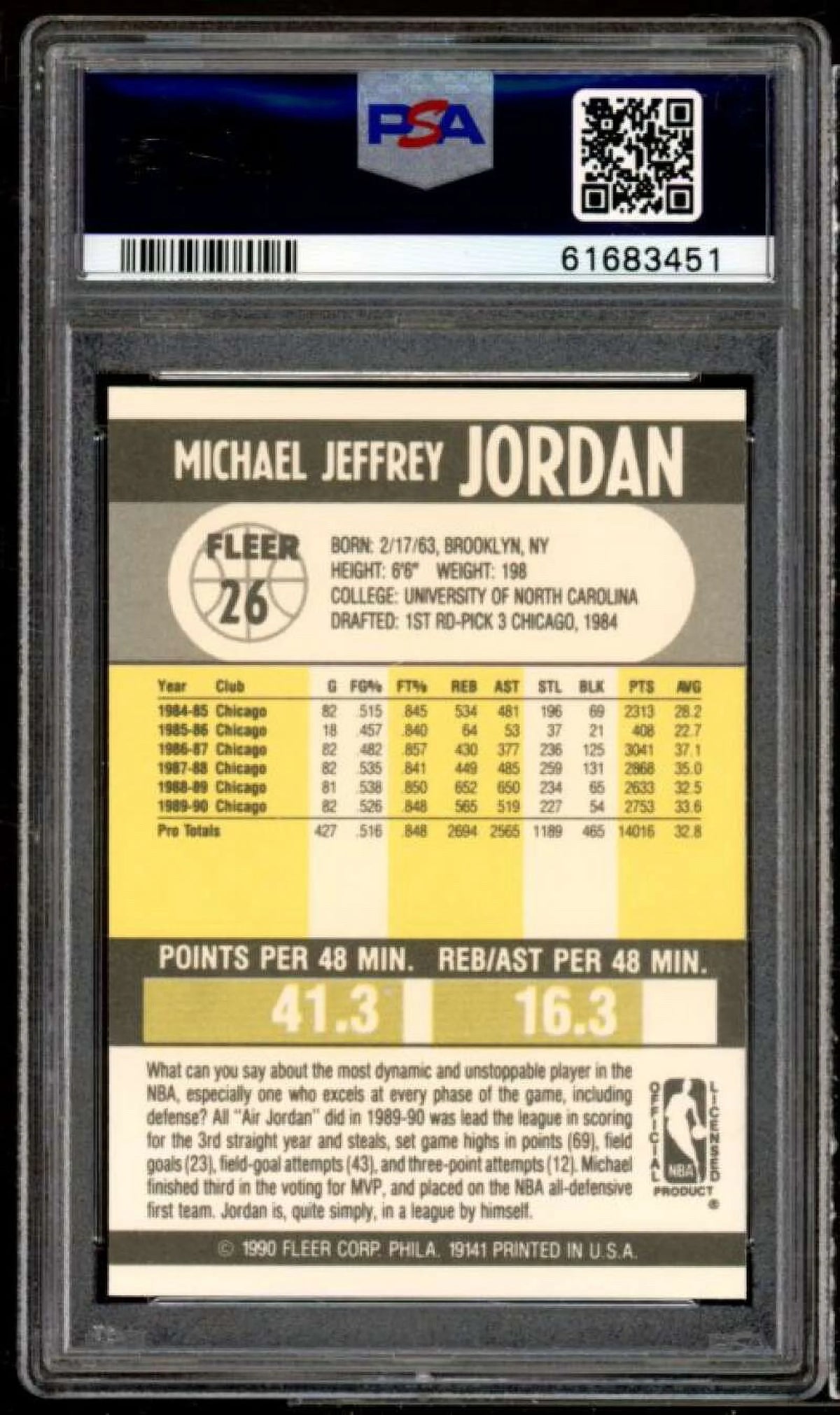 Michael Jordan Card PSA 9 Z43123