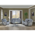 Silver Gray Fabric Loveseat with Console K3587