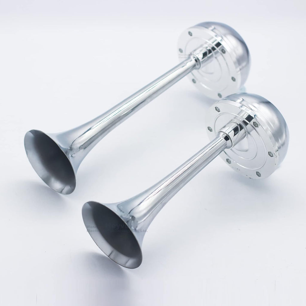 12V Stainless Steel Dual Trumpet Train Horn Kit C5128