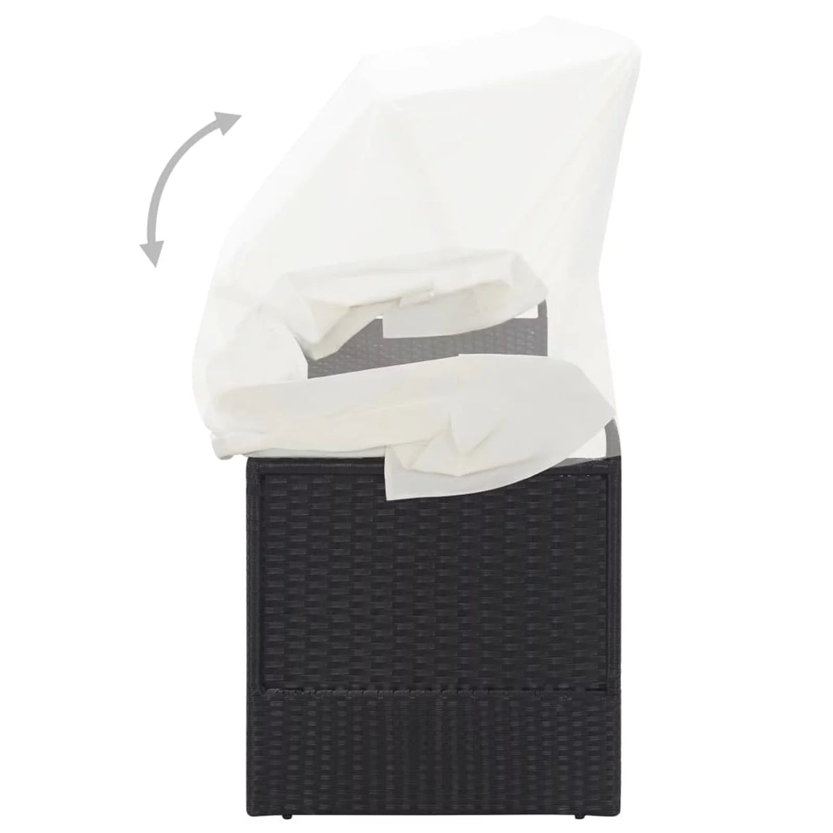 Adjustable Sun Lounger with Canopy and Cushion S70734