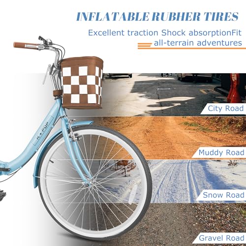 26-Inch 7-Speed Women's Bike with Front Basket V81070