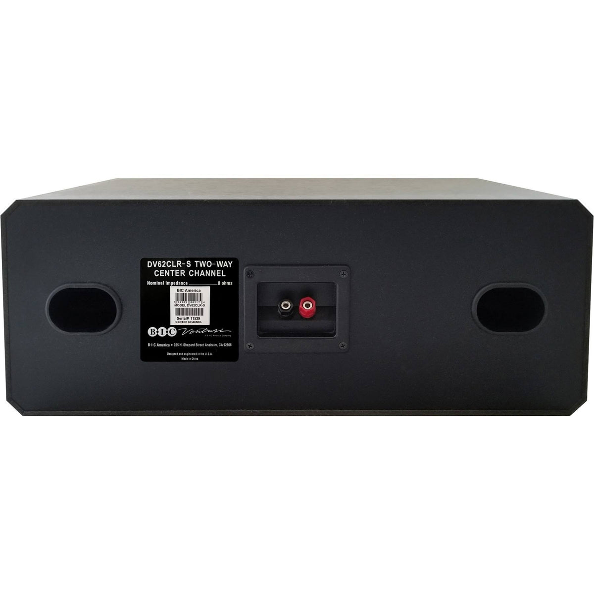 Black 2-way Center Channel Speaker D7702