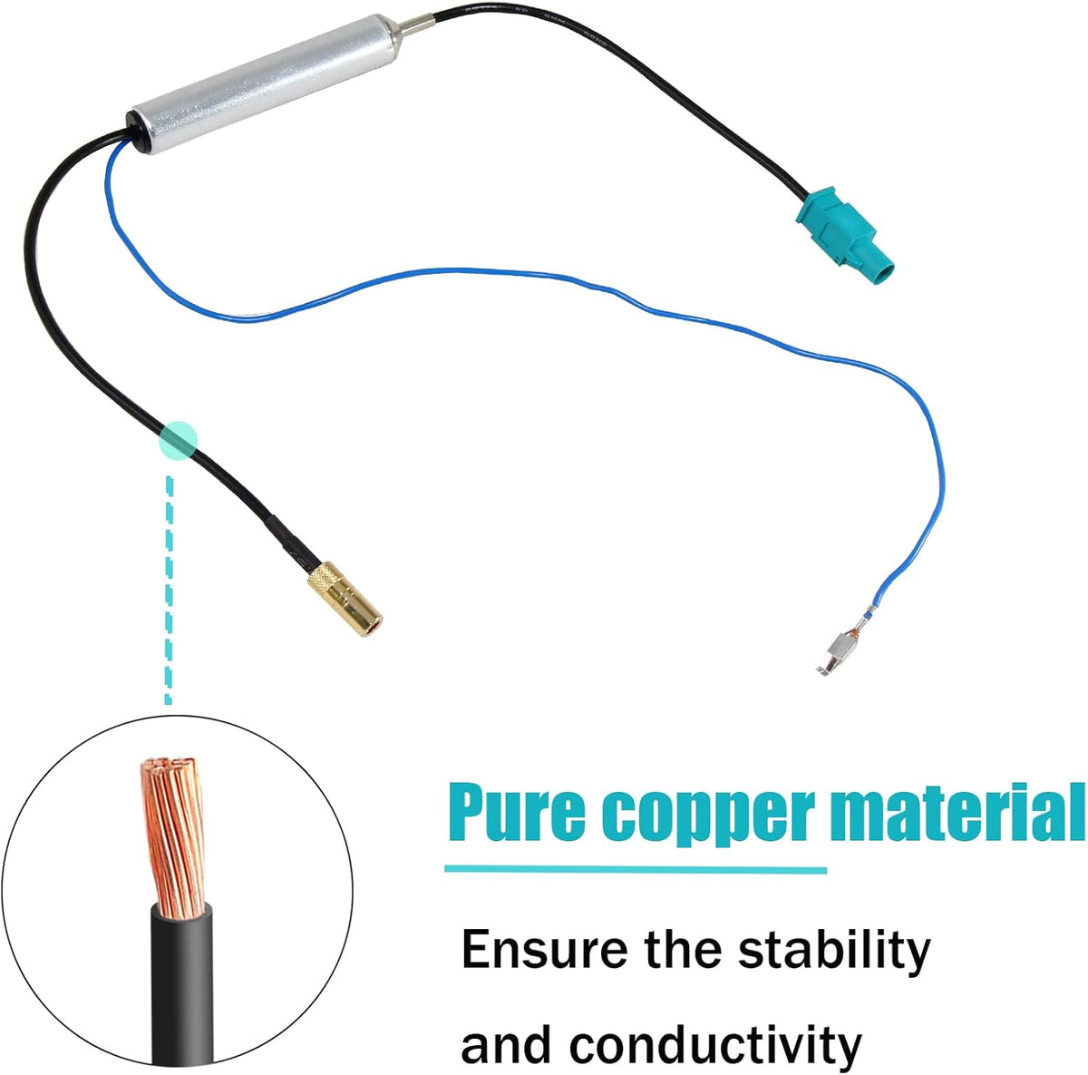 Car Satellite Radio Antenna Adapter with Converter Plug B7157