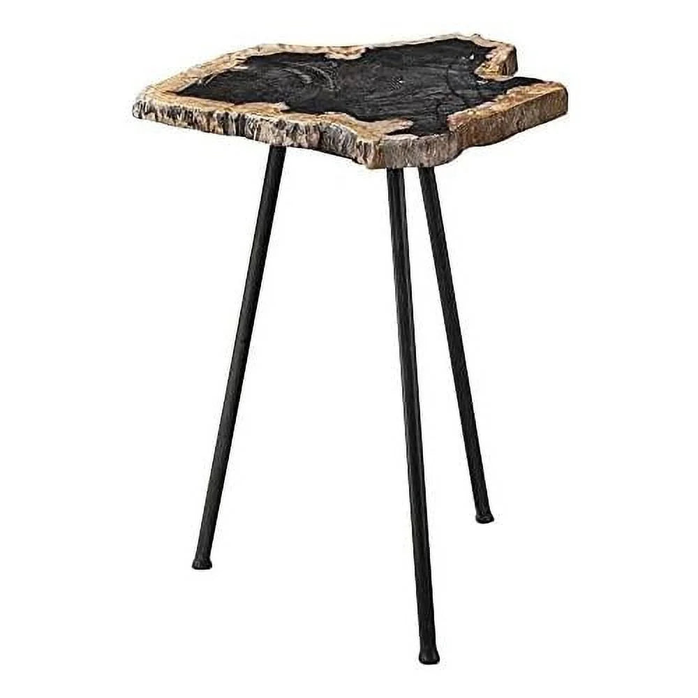 16" Natural And Aged Black Accent Table C234235
