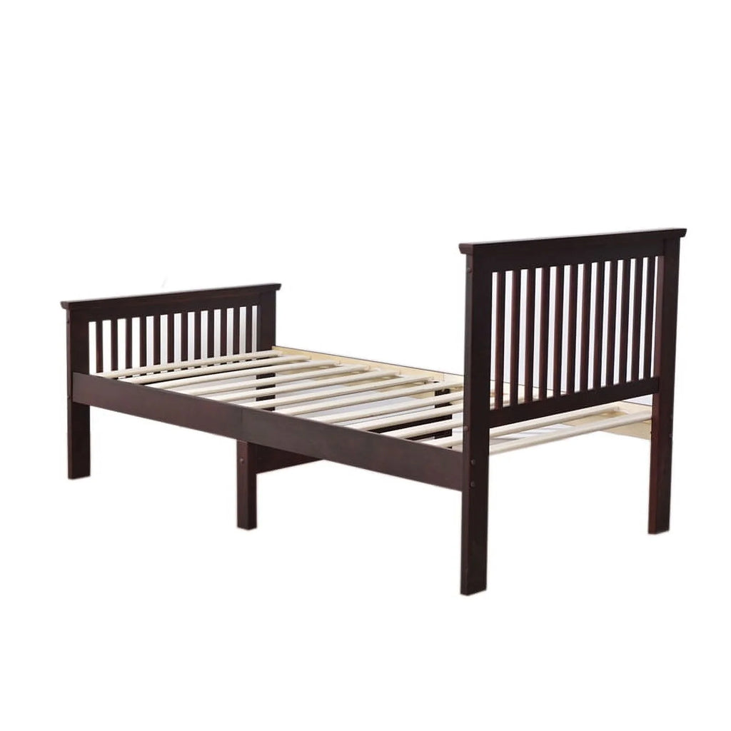 Pine Twin Bed and Dresser with Lock in Mahogany J689