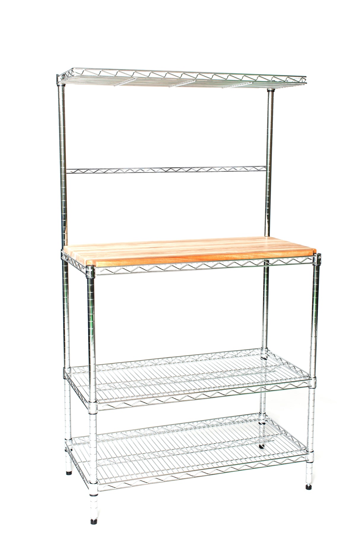 Chrome Bakers Rack with Butcher Block J439