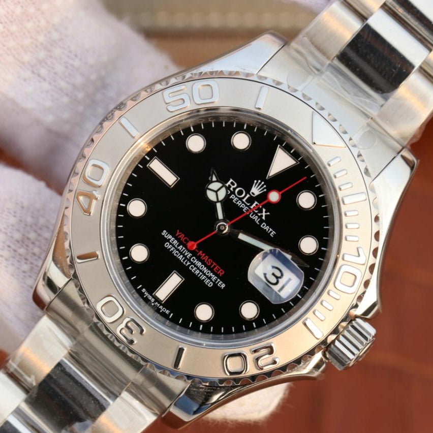Pure Silver Black & White Dial Stainless Steel 40mm A272