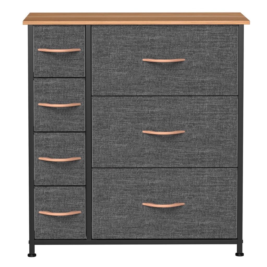 Gray Metal Fabric Wood Drawer Chests U77107
