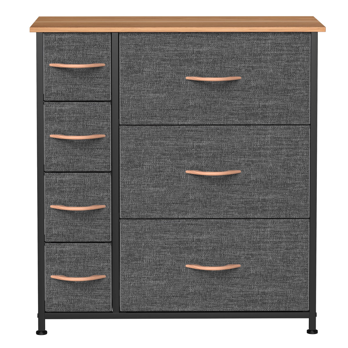 Gray Metal Fabric Wood Drawer Chests U77107