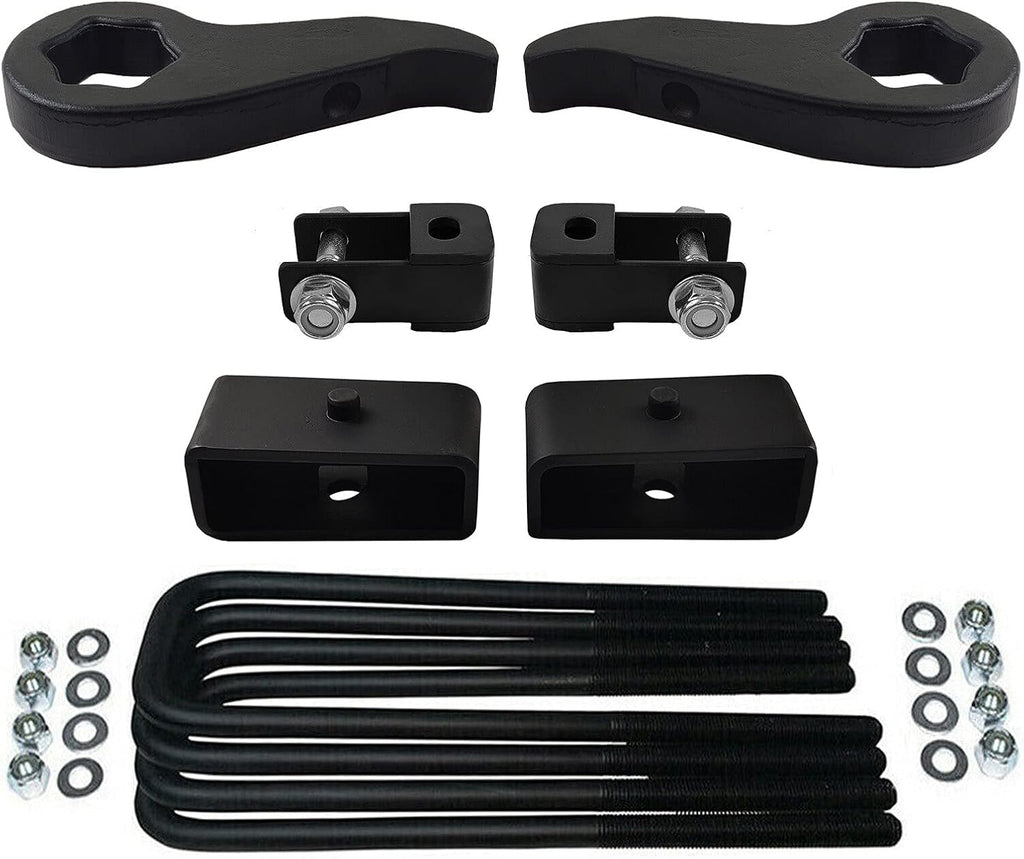 Adjustable Front Lift Forged Steel Torsion Keys & 2.5 Rear Lift Kit with Shock Extenders 4WD 8-Lug Q6586