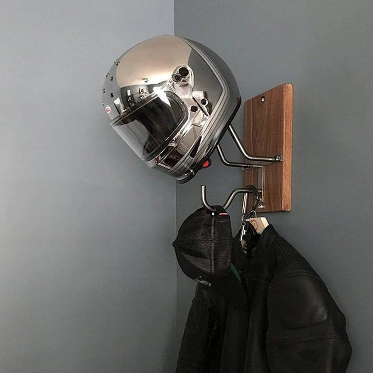 Wooden Wall Mounted Headhelmet Rack N529