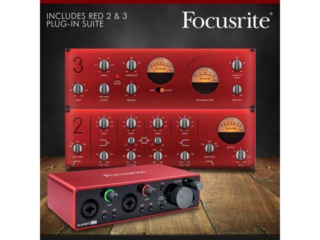Focusrite Scarlett 2i2 2-in 2-OUT USB Recording Audio Interface (3rd Generation) + Samson SR360 Over-Ear Dynamic Headphones F363