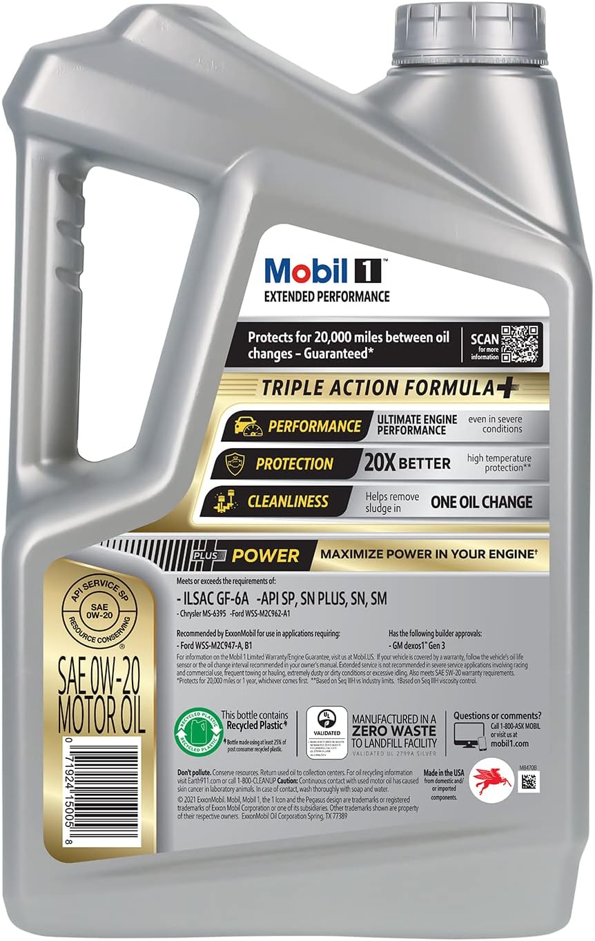 Full Synthetic Motor Oil 0W-20, 5 Quart (Pack of 2) M181