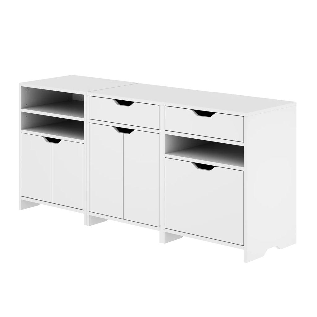 3-Pc White Storage Cabinet Set F4115
