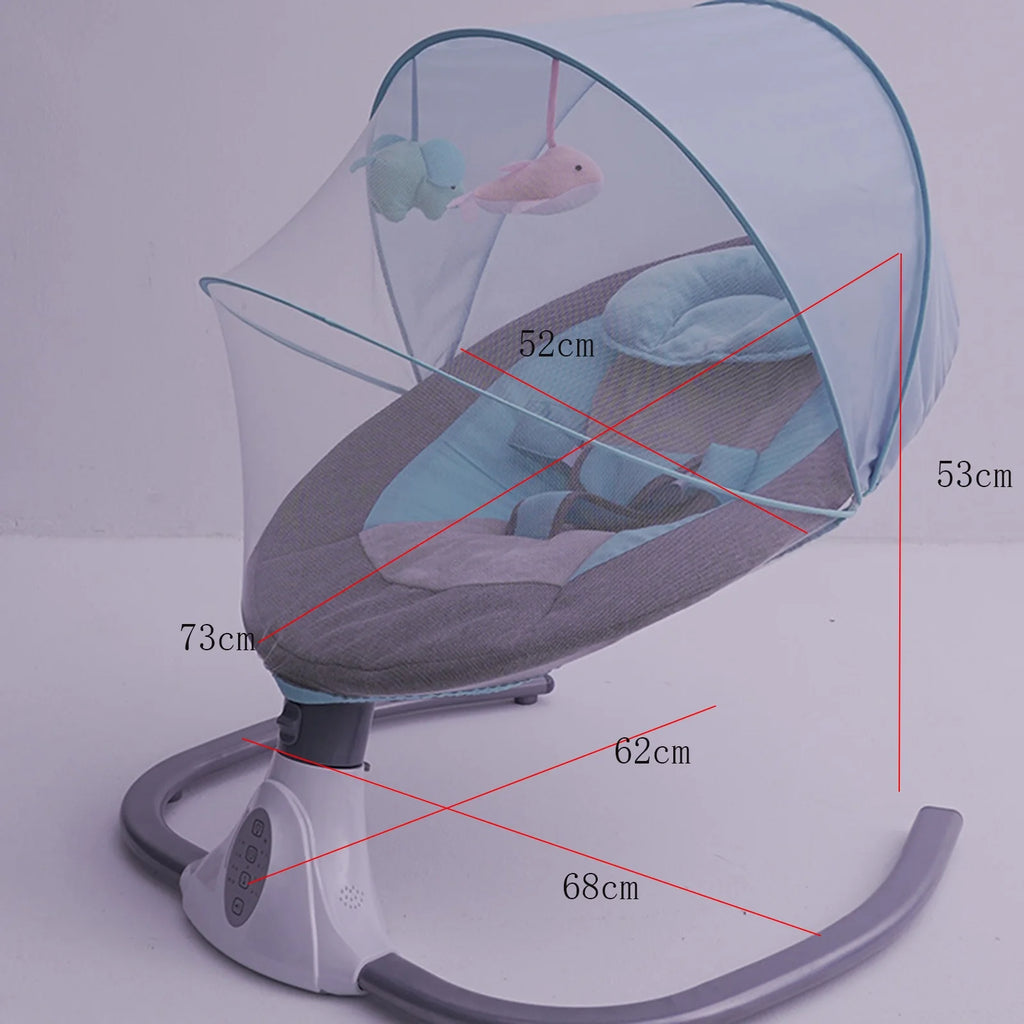 Blue Foldable Infant Swing Chair with Music Remote Control M208806
