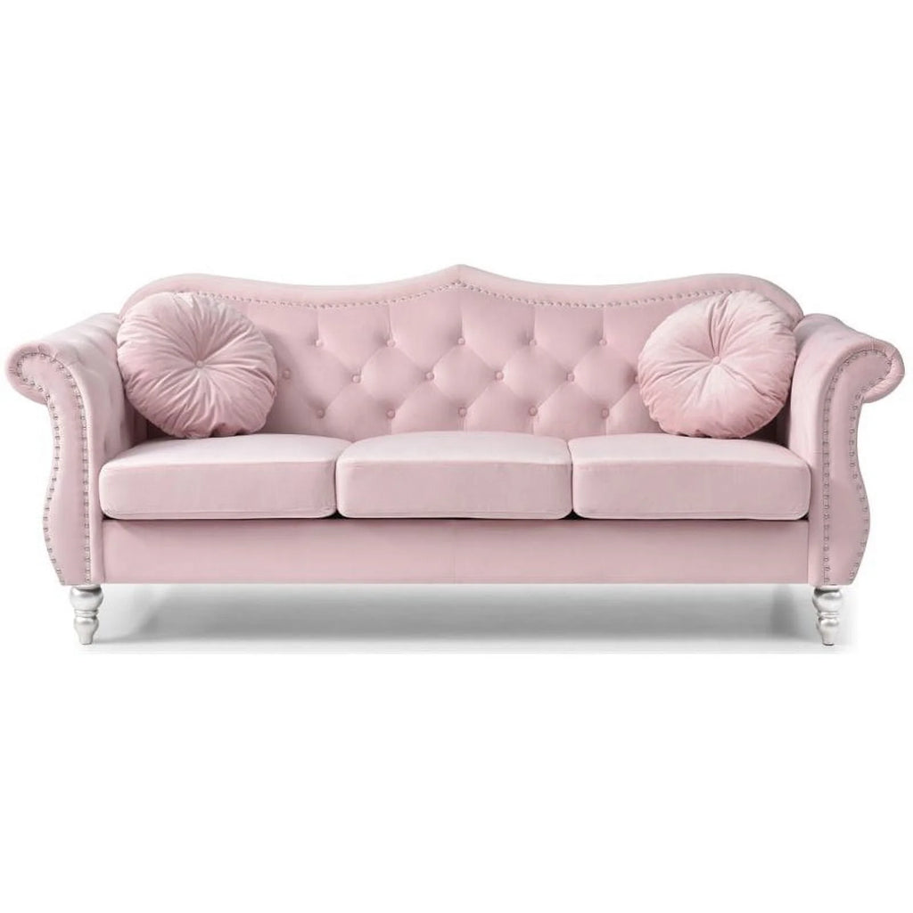 Pink 2-Piece Sofa and Loveseat Furniture Set D51309