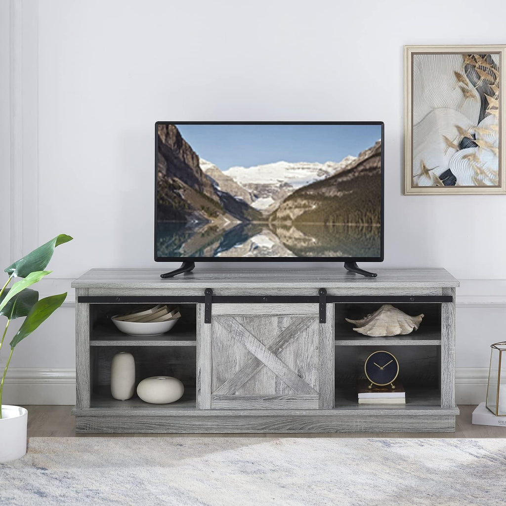 Sliding Barn Door TV Stand with Storage Cabinet T71701