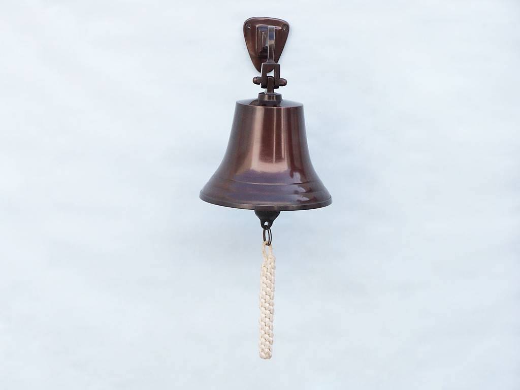 Antique Copper Hanging Ships Bell U629234