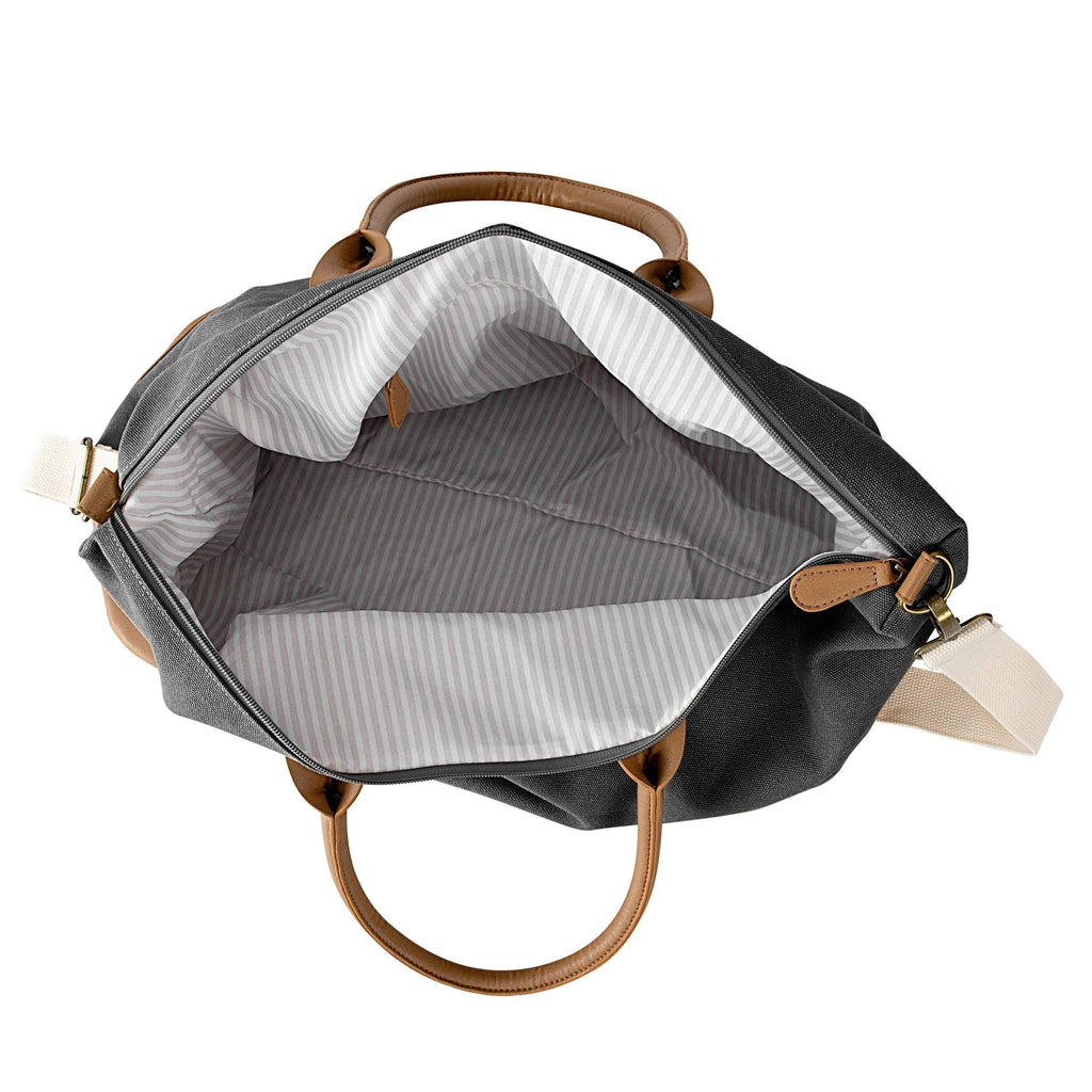 Black Washed Canvas Weekender B817