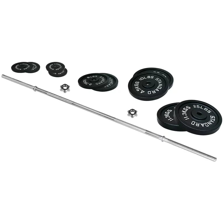Cast Iron 100-Pound Barbell Set with Star Locks N861