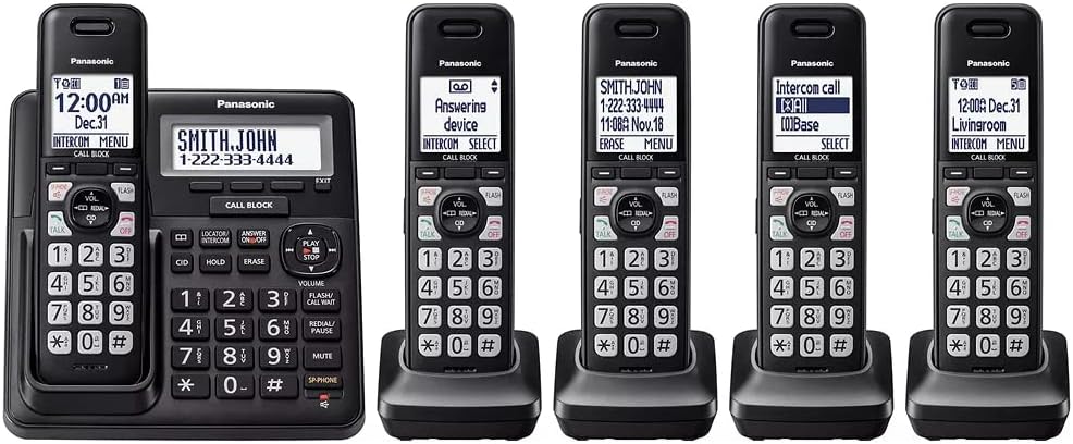 Cordless Phone with Answering Machine System 5-Handset L62629