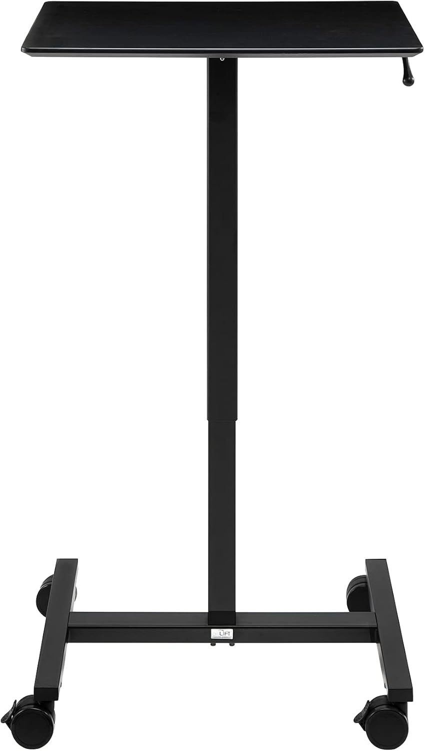 Black Mobile Rolling Height Adjustable Laptop Workstation Desk C190