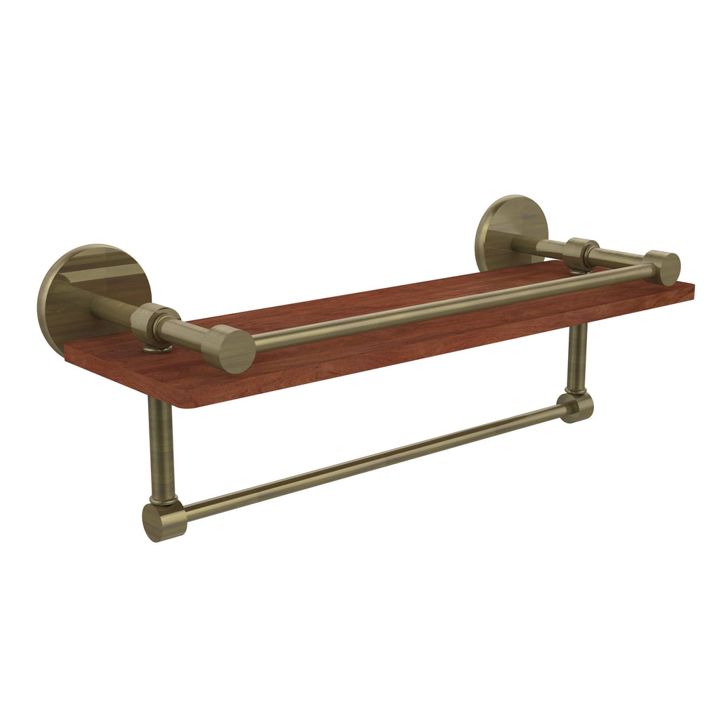 16 inch Ironwood Shelf with Gallery Rail and Towel Bar S5549