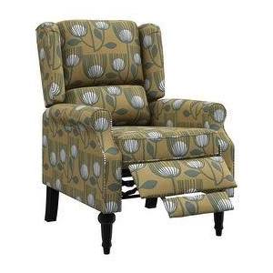 Sky Blue Wingback Push Back Recliner Chair Q2113