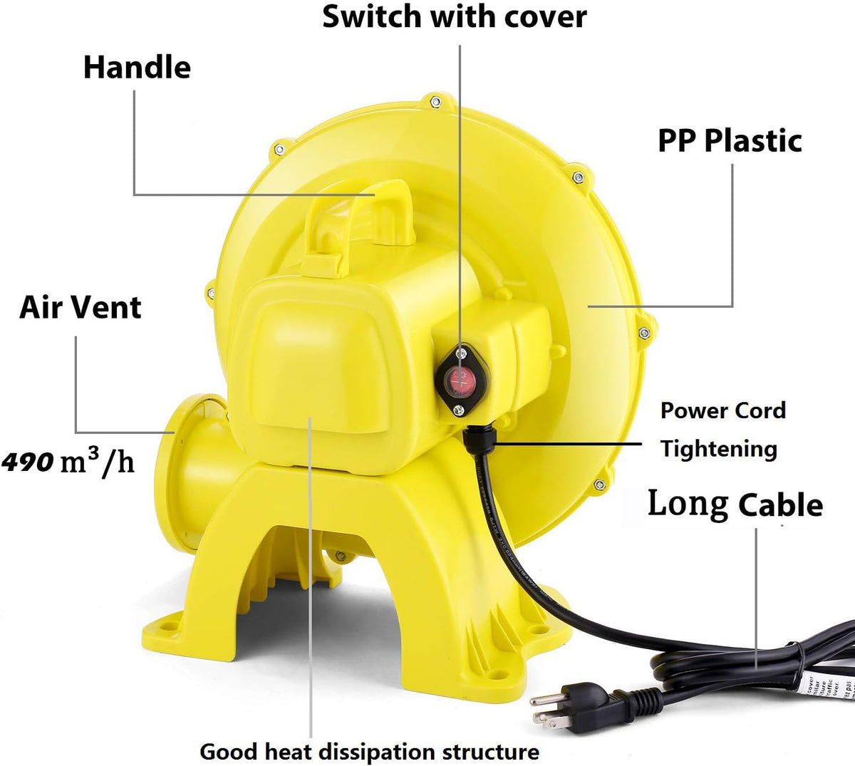 Yellow Commercial Inflatable Blower 750W 1HP V724385