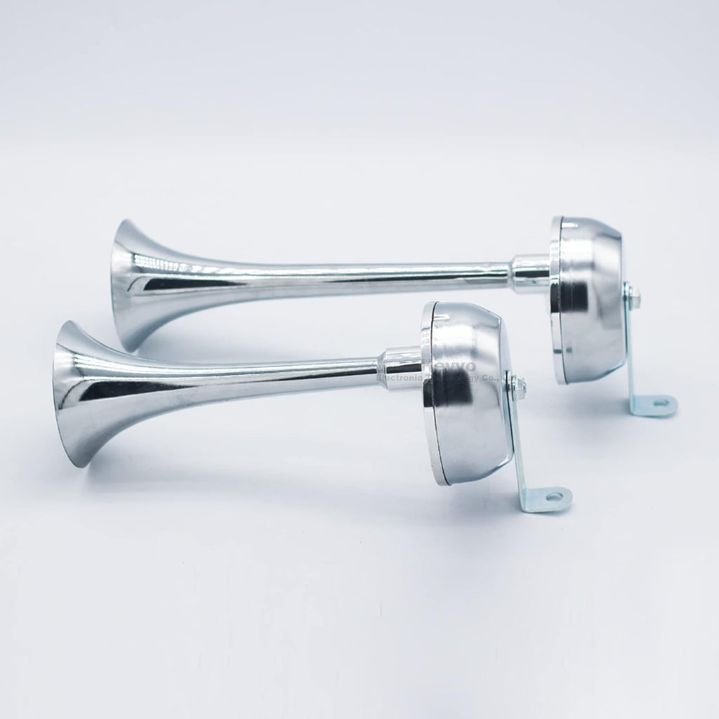12V Stainless Steel Dual Trumpet Train Horn Kit C5128