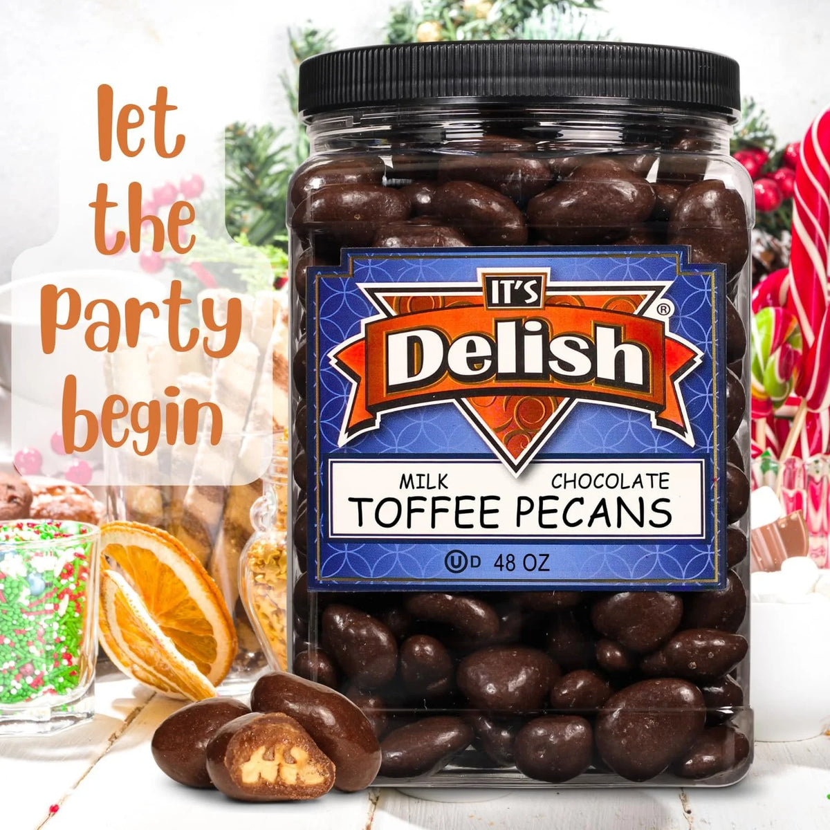 48 oz Milk Chocolate Toffee Coated Pecans R7238