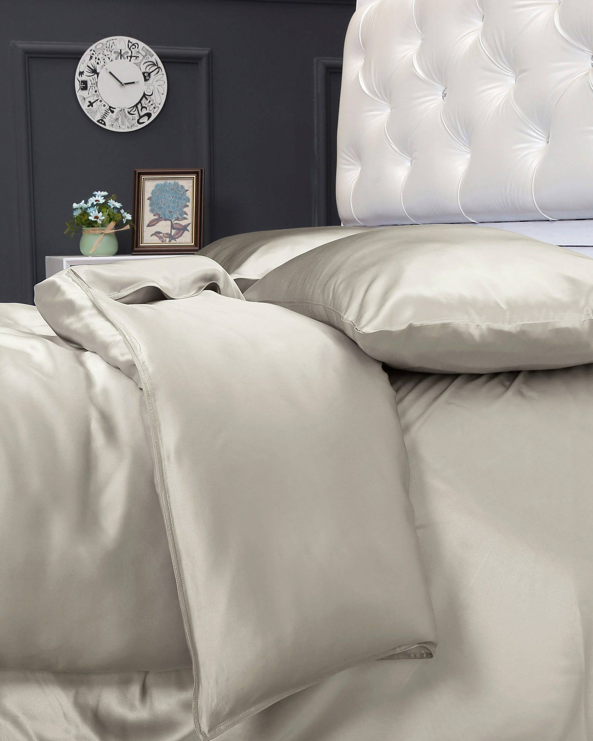 Silvergray 25 Momme Silk Duvet Cover 220x230cm P5775
