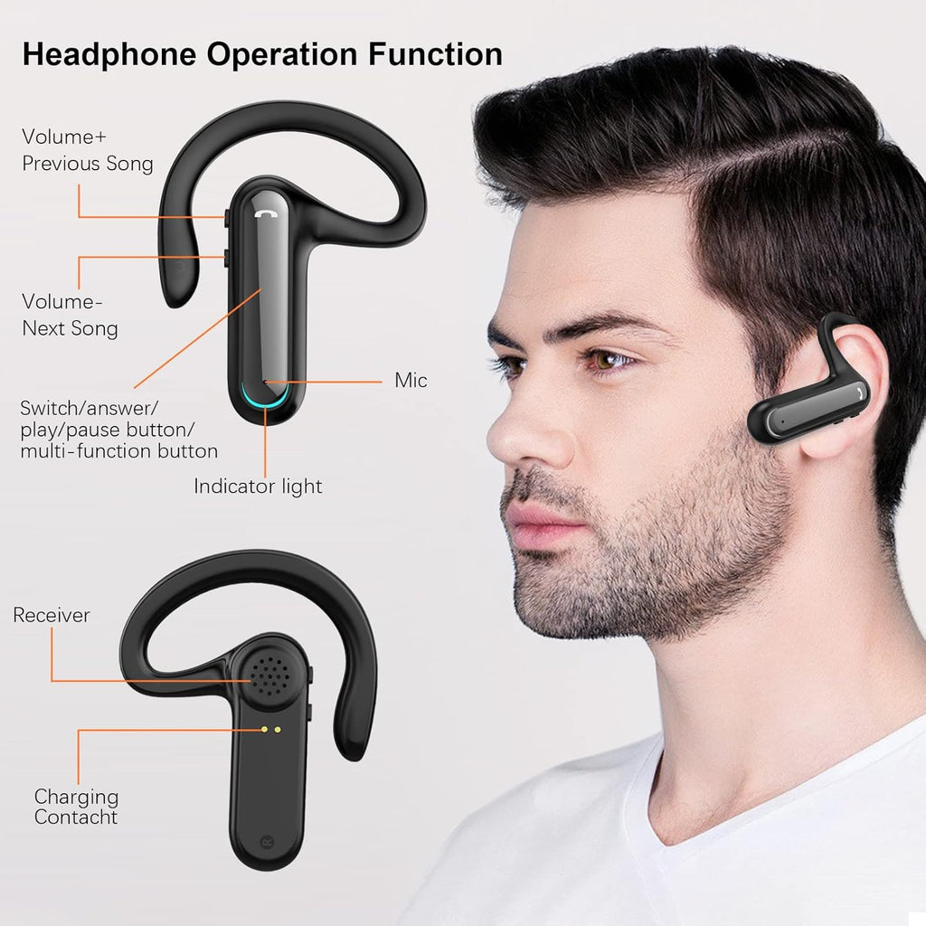 Open Ear Wireless Earbuds with Earhooks and Charging Case W7757
