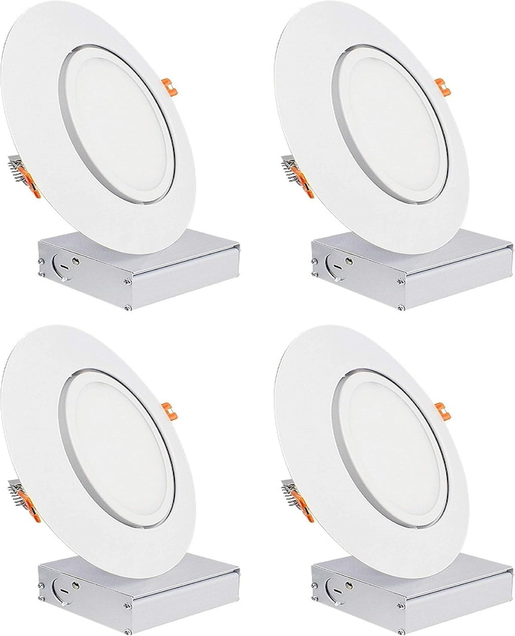 Black Trim 12W Ultra-Thin Recessed Gimbal Downlight (4 Pack) Dimmable G83384