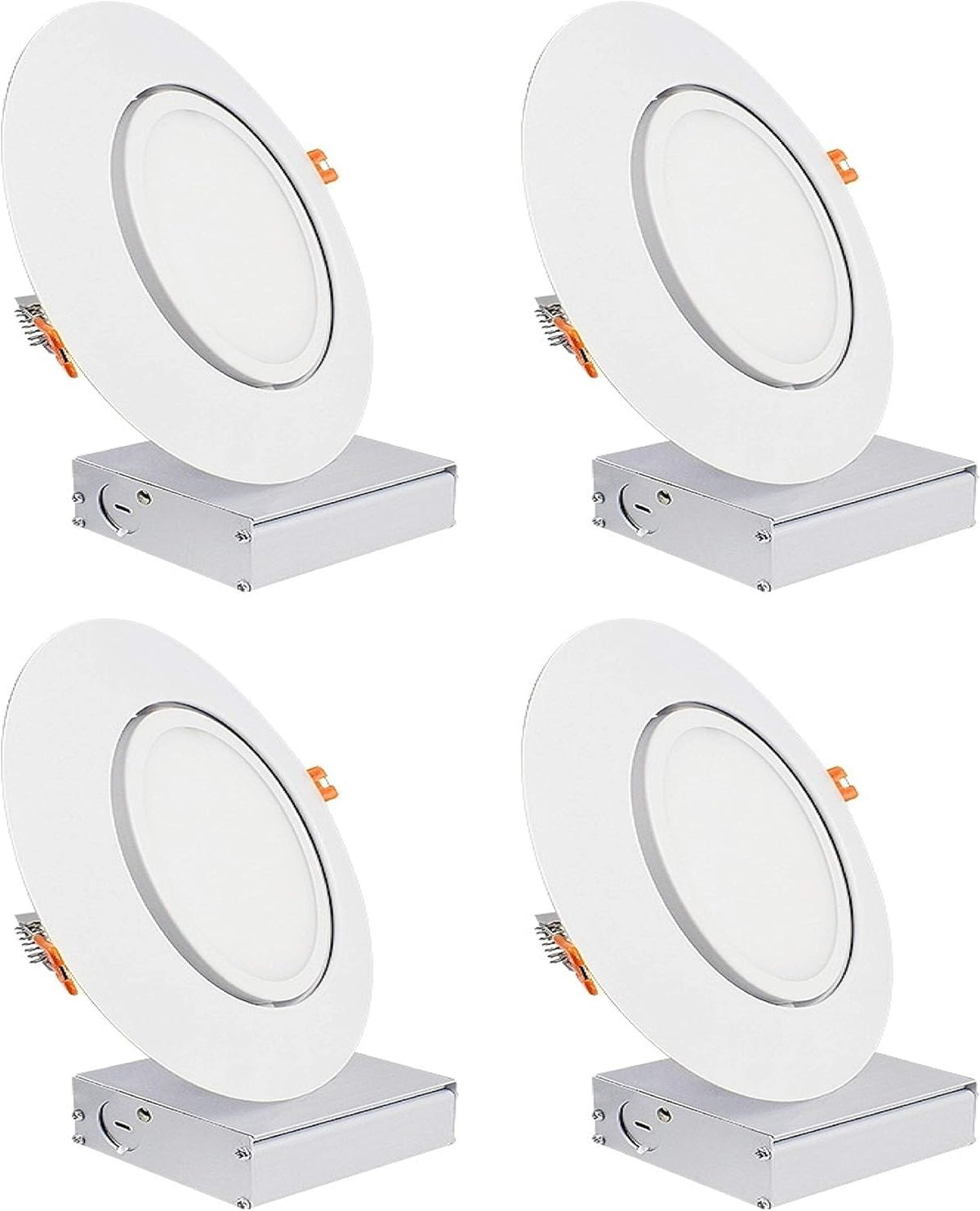 Black Trim 12W Ultra-Thin Recessed Gimbal Downlight (4 Pack) Dimmable G83384