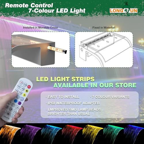 23.6" Transparent Acrylic Waterfall with Multi-Color LED Lights Q2723