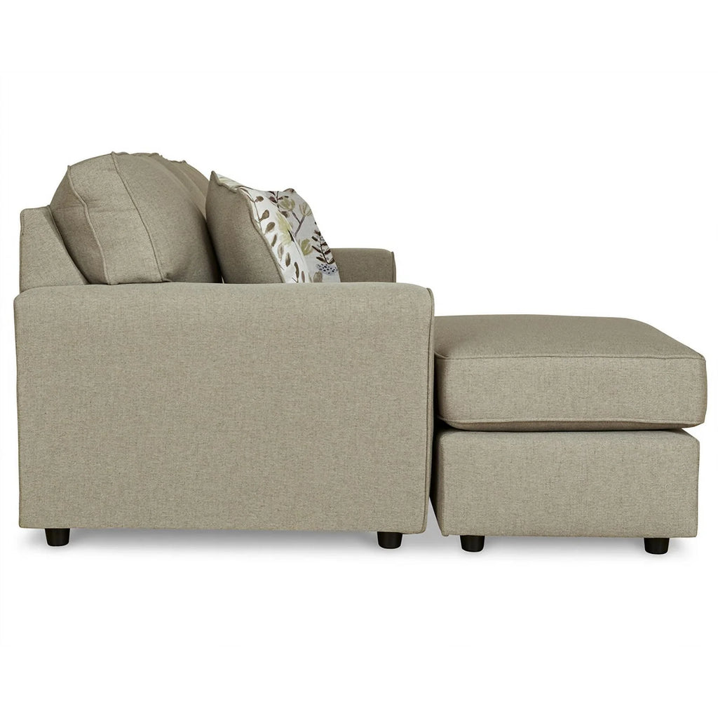 Light Gray Fabric & Wood Sofa Chaise Z7871